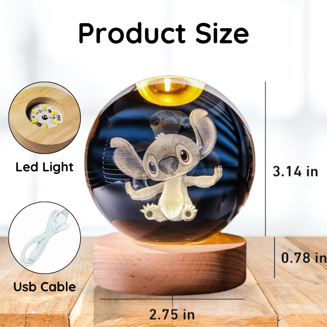 Stitch Crystal Lamp
